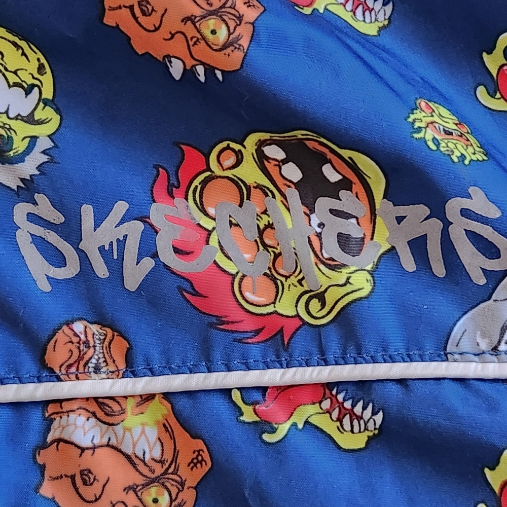SKECHERS Kids Rain Jacket Size 7 Blue Monsters Hood Outerwear Full Zip - Picture 5 of 13